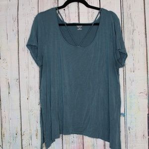 Mossimo Split Side Teal Top